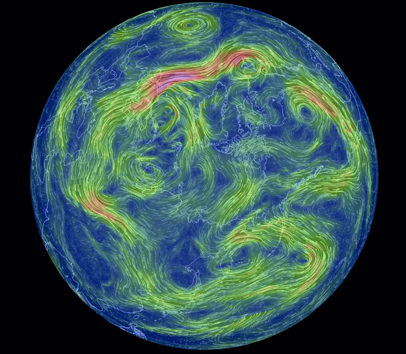 Illustration for article titled Be Totally Entranced By These Technicolor Winds Swirling Around Earth